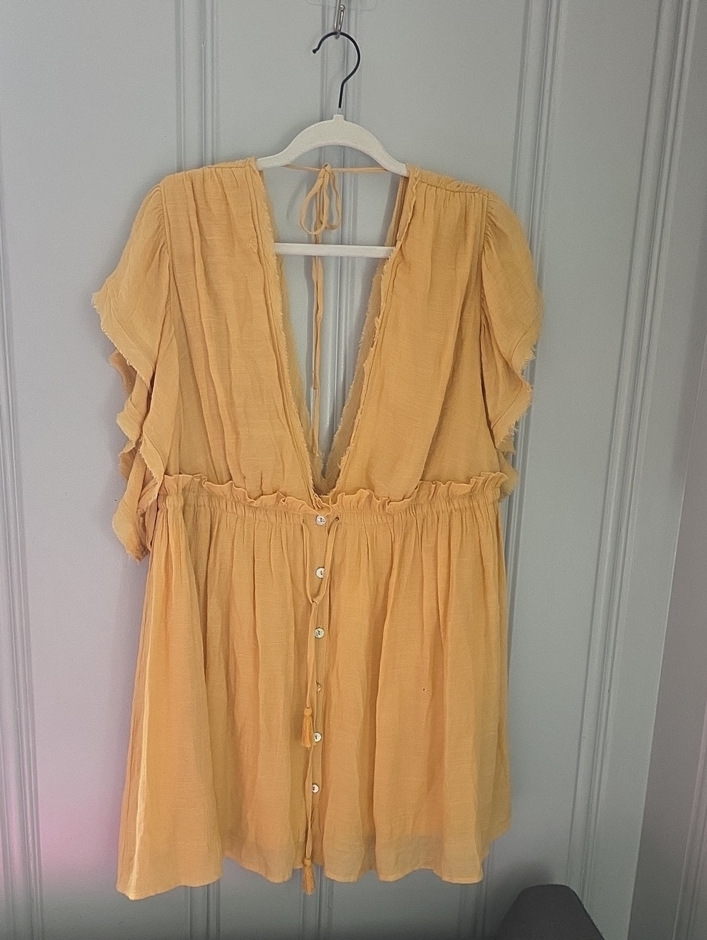 Sunrise Tie-Back Mini Dress in Yellow
